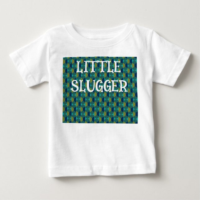 Camiseta De Bebé Ovales y semicírculos retro turquesa (Anverso)