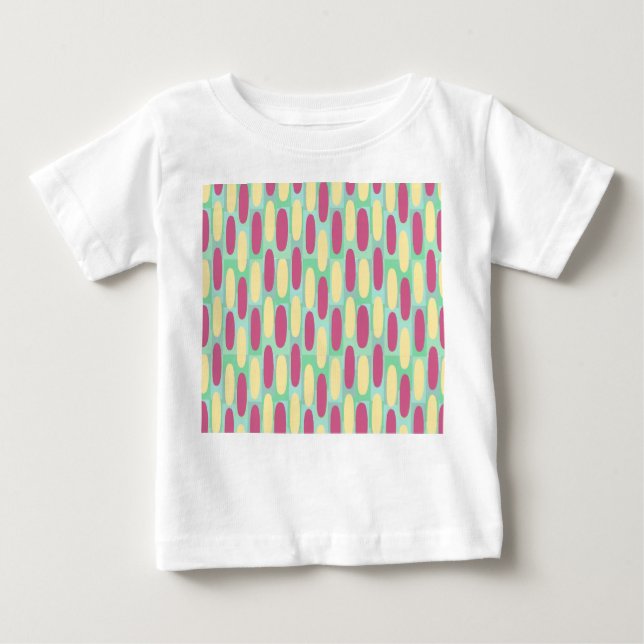 Camiseta De Bebé Ovalos amarillos y rosados (Anverso)