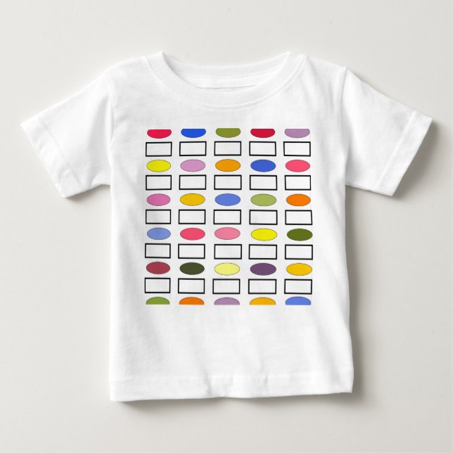 Camiseta De Bebé Ovalos y Rectángulos - Jardín de flores (Anverso)