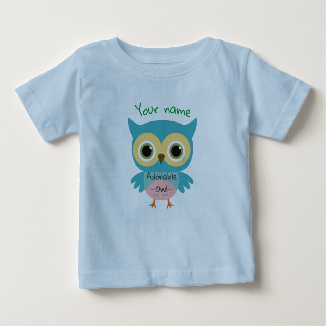 Camiseta De Bebé Oveja azul adorable personalizada (Anverso)