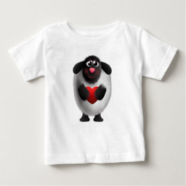 Camiseta De Bebé Oveja con corazón