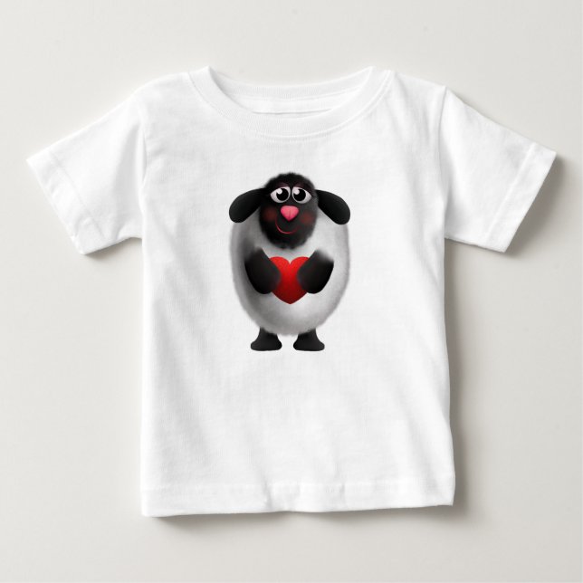 Camiseta De Bebé Oveja con corazón (Anverso)