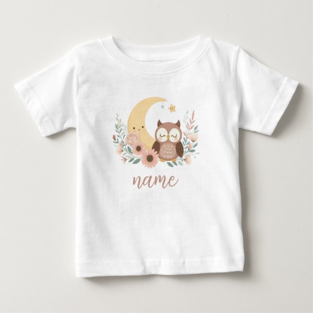 Camiseta De Bebé Oveja de bebé con luna (Anverso)