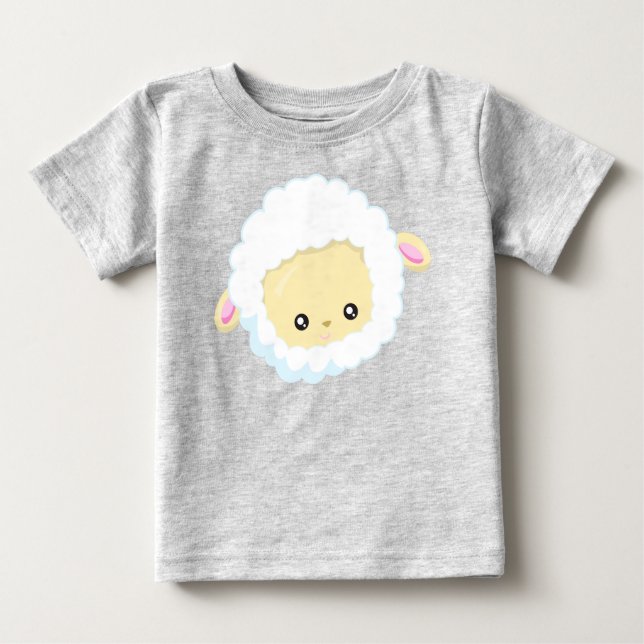 Camiseta De Bebé Oveja, Oveja, Oveja Infantil, Oveja Blanca (Anverso)