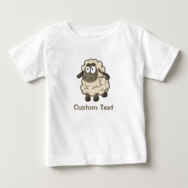 Camiseta De Bebé Oveja Personalizado Beige (Anverso)