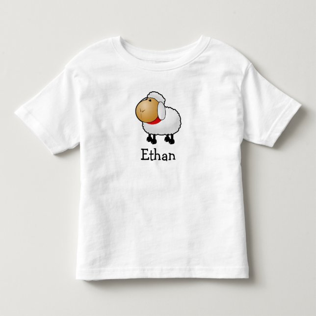 Camiseta De Bebé Ovejas lindas del dibujo animado personalizadas (Anverso)