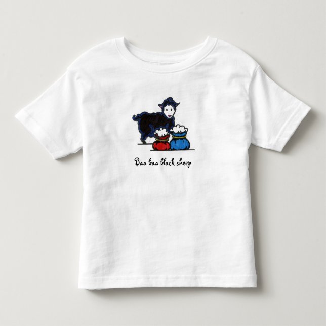Camiseta De Bebé Ovejas negras del Baa del Baa (Anverso)