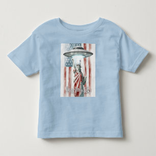 Camiseta De Bebé OVNI 4 de julio Estatua de la Libertad Graciosa Ar