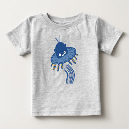 Camiseta De Bebé OVNI azul kawaii