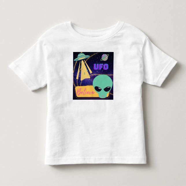 Camiseta De Bebé ovni, cree en extraterrestres (Anverso)