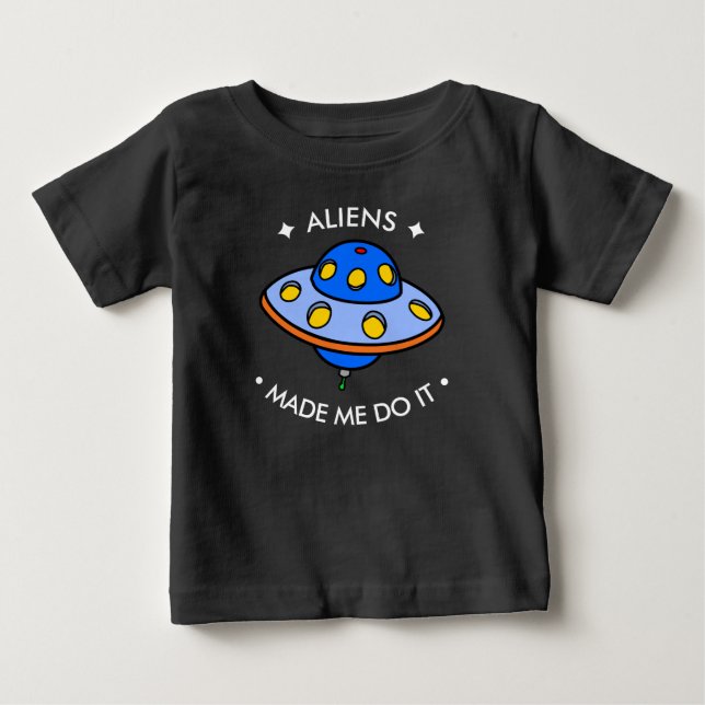 Camiseta De Bebé OVNI Lindo | Alienígenas Divertidos (Anverso)