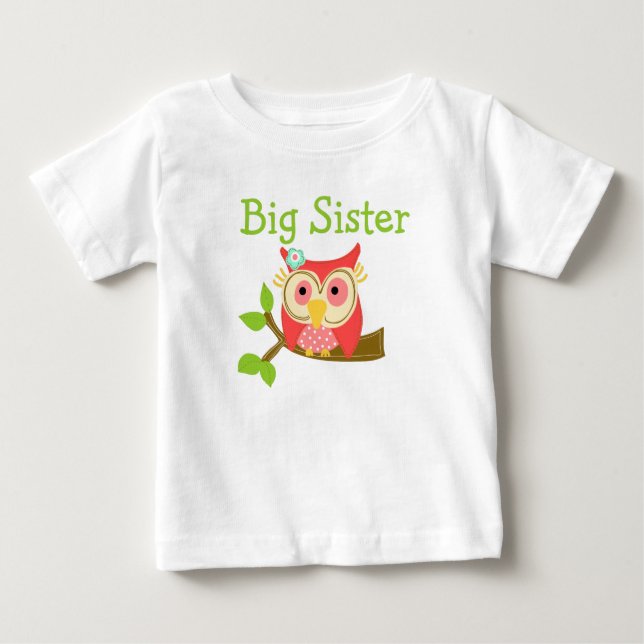 Camiseta De Bebé Owl Big Sister (Anverso)