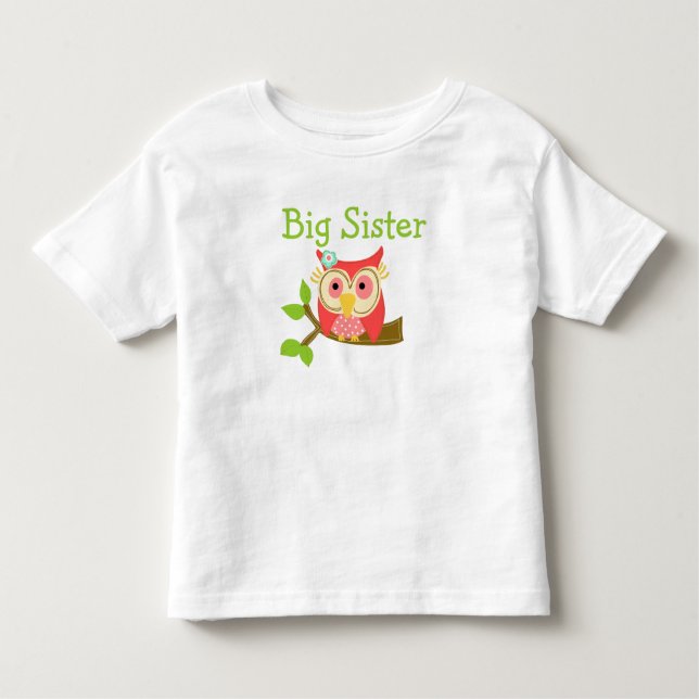 Camiseta De Bebé Owl Big Sister (Anverso)
