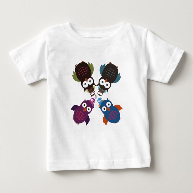 Camiseta De Bebé Owl Crowd (Anverso)