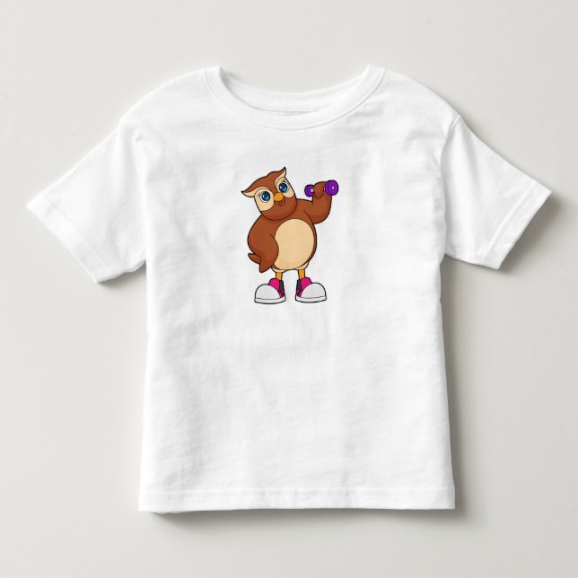 Camiseta De Bebé Owl Fitness Dumbbell (Anverso)