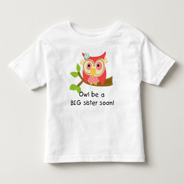 Camiseta De Bebé Owl ser una gran hermana (Anverso)