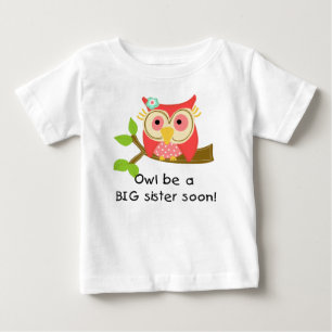 Camiseta De Bebé Owl ser una gran hermana