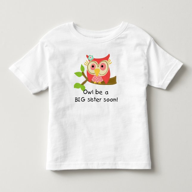 Camiseta De Bebé Owl ser una gran hermana (Anverso)