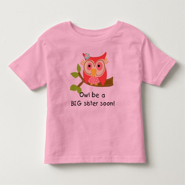 Camiseta De Bebé Owl ser una gran hermana (Anverso)