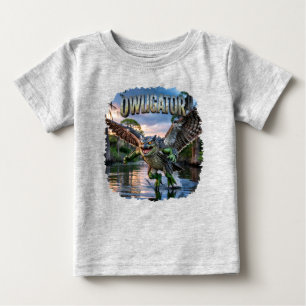 Camiseta De Bebé Owligator Fotográfico – Búho Lagarto Divertido Ate