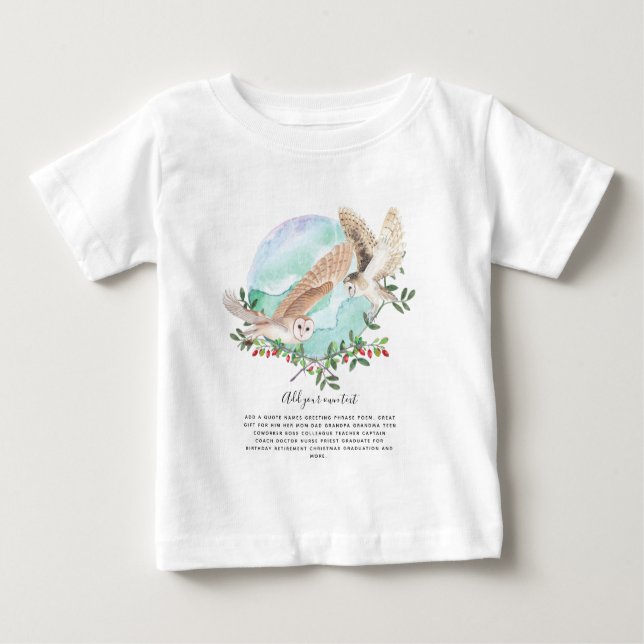 Camiseta De Bebé OWLS personalizado (Anverso)