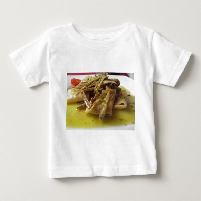 Camiseta De Bebé Paccheri tradicional italiano con alcachofas (Anverso)