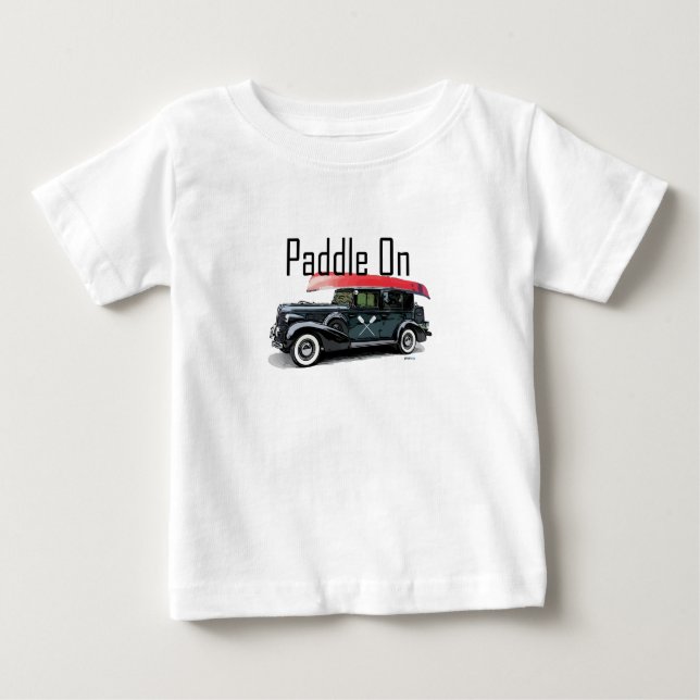 Camiseta De Bebé Paddle En El Diseño Clásico Del Auto - Baby Fine J (Anverso)
