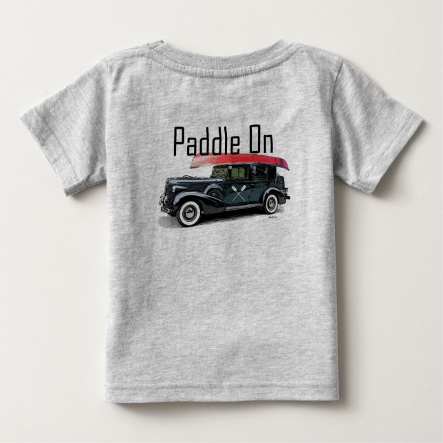 Camiseta De Bebé Paddle En El Diseño Clásico Del Auto - Baby Fine J (Reverso)