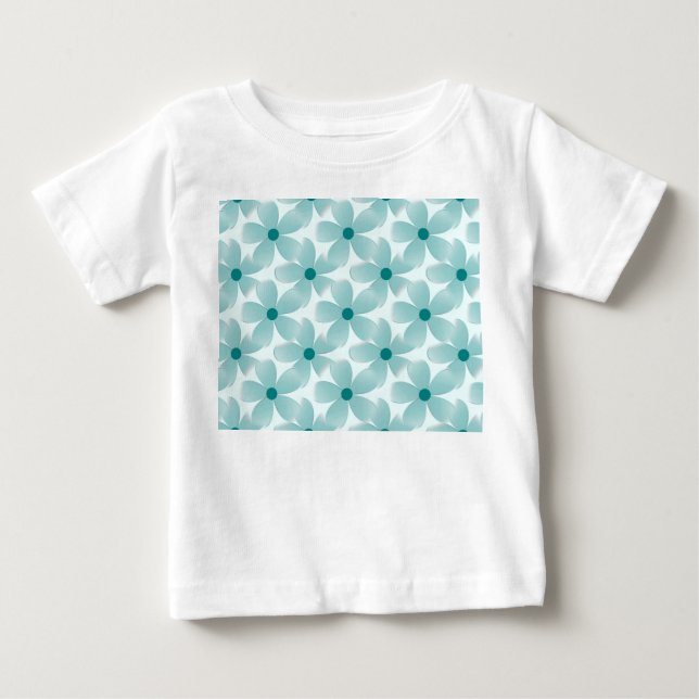 Camiseta De Bebé Padrão floral verde. (Anverso)