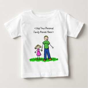 Camiseta De Bebé Padre de familia y hija Personalizado de arte