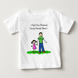 Camiseta De Bebé Padre de familia y hija Personalizado de arte