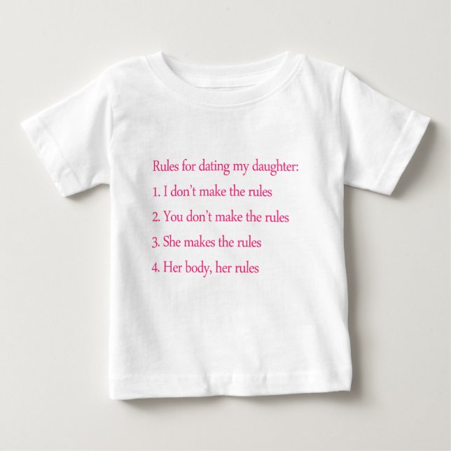 Camiseta De Bebé Padre feminista y sus reglas (Anverso)