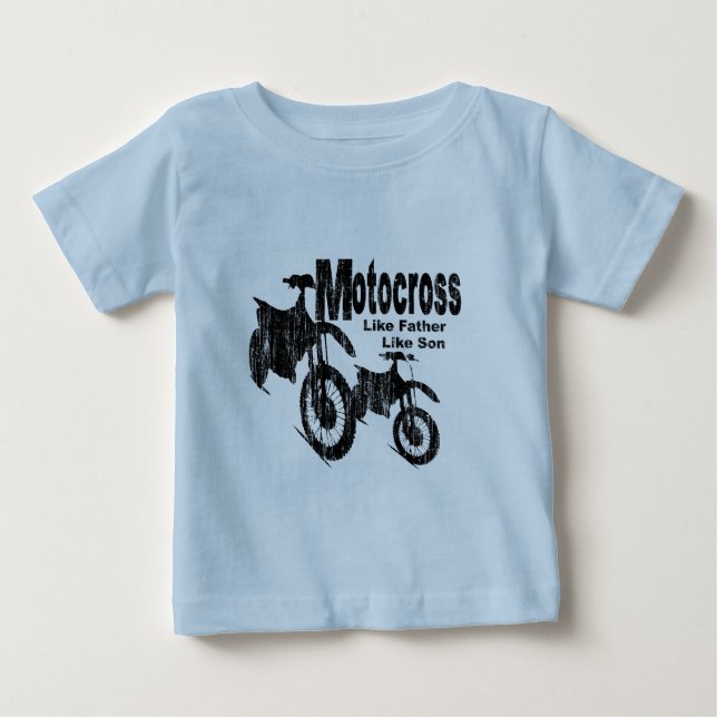 Camiseta De Bebé Padre/Hijo de Motocross (Anverso)
