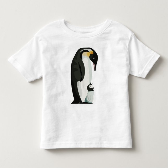 Camiseta De Bebé Padres pingüinos y arte de la vinculación de pollu (Anverso)