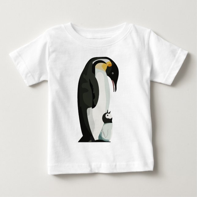 Camiseta De Bebé Padres pingüinos y arte de la vinculación de pollu (Anverso)
