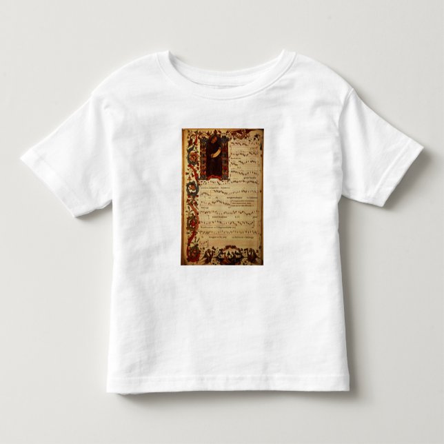 Camiseta De Bebé Página de la notación musical con historiated (Anverso)