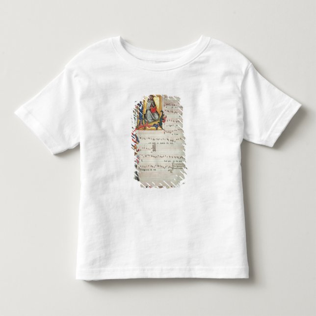 Camiseta De Bebé Página de la notación musical con historiated (Anverso)