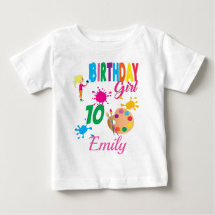 Camiseta De Bebé Paint Birthday Art Crear Fiesta Tema Personalizado