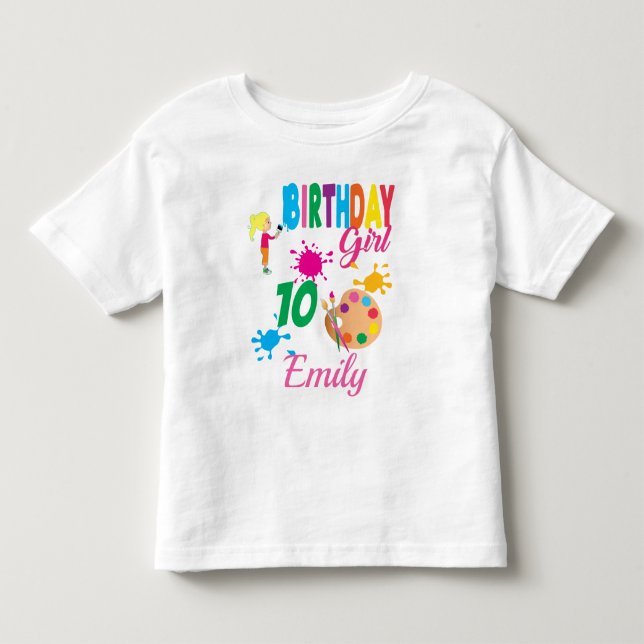 Camiseta De Bebé Paint Birthday Art Crear Fiesta Tema Personalizado (Anverso)