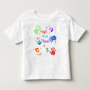 Camiseta De Bebé Paint Handprints Cumpleaños con un Nombre Personal