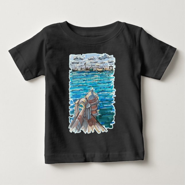 Camiseta De Bebé Paisaje acuático sereno en San Juan de Ulua, Verac (Anverso)