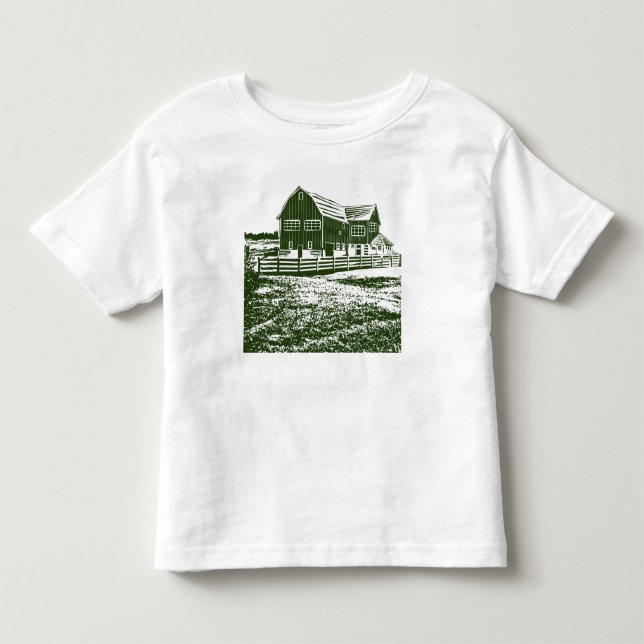 Camiseta De Bebé Paisaje campestre estilo madera casa de campo (Anverso)