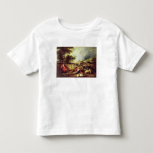 Camiseta De Bebé Paisaje con el arco iris (aceite en lona)