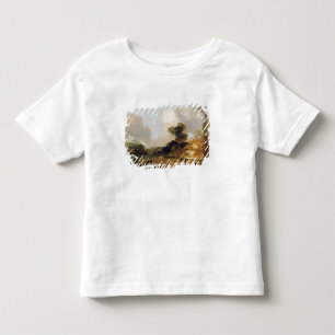 Camiseta De Bebé Paisaje con la corriente y el vertedero (aceite en