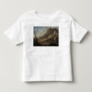 Camiseta De Bebé Paisaje con los granjeros que tienden sus animales