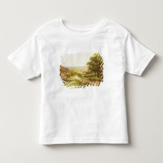Camiseta De Bebé Paisaje con los niños por una charca, 1884 (Anverso)