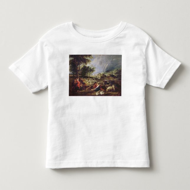 Camiseta De Bebé Paisaje con un arco iris (Anverso)
