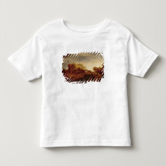 Camiseta De Bebé Paisaje con un castillo francés (Anverso)