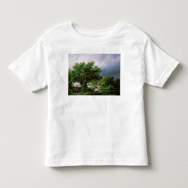 Camiseta De Bebé Paisaje con un molino (Anverso)