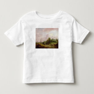 Camiseta De Bebé Paisaje costero con un pastor y su multitud, c